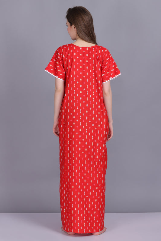 Women's Cotton Printed Maxi Nightgown