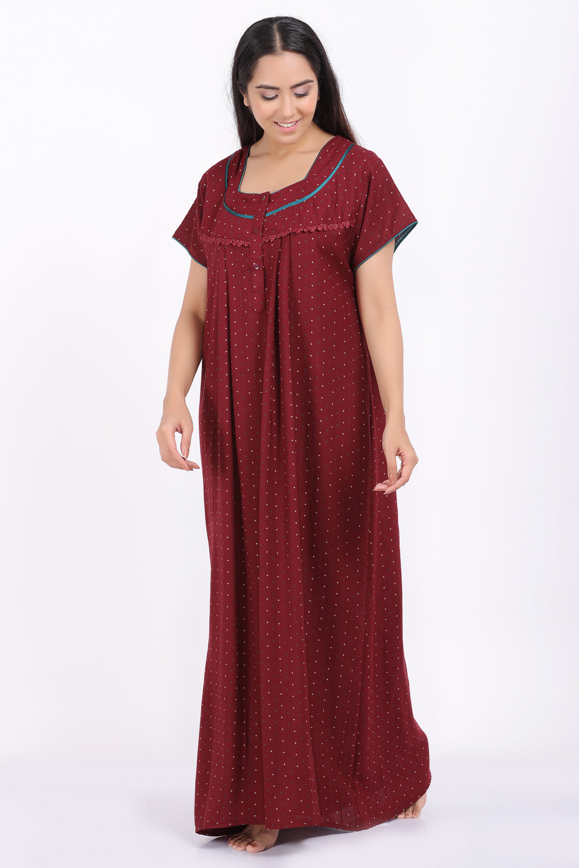 Small Multicolor Polka Dot Print Lady s Alpine Night Gown Girls