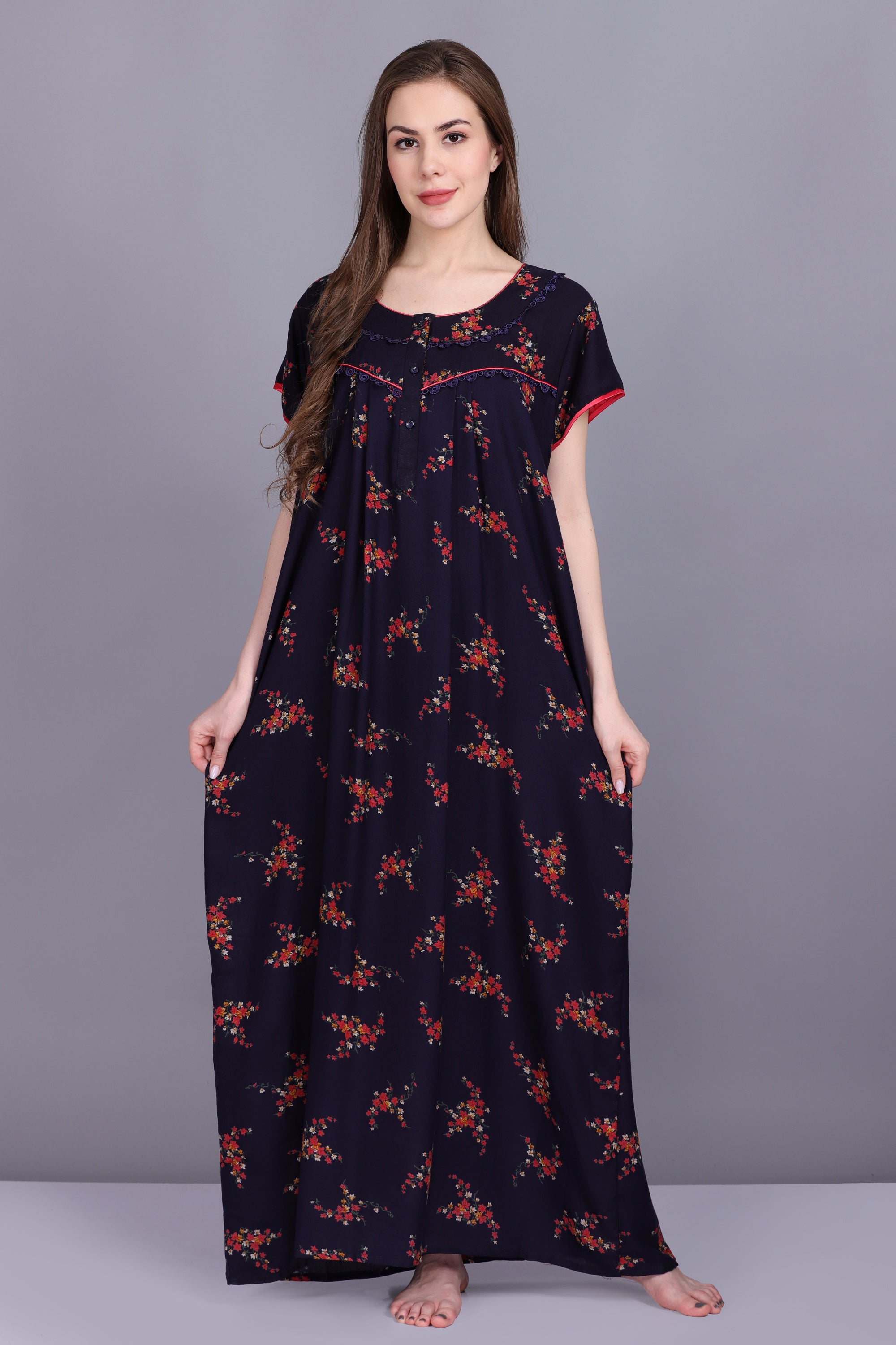 Bright Color With Embroidery Womens Night Dresses And Nighties - Buy Bright  Color With Embroidery Womens Night Dresses And Nighties Online at Best  Prices In India | Flipkart.com