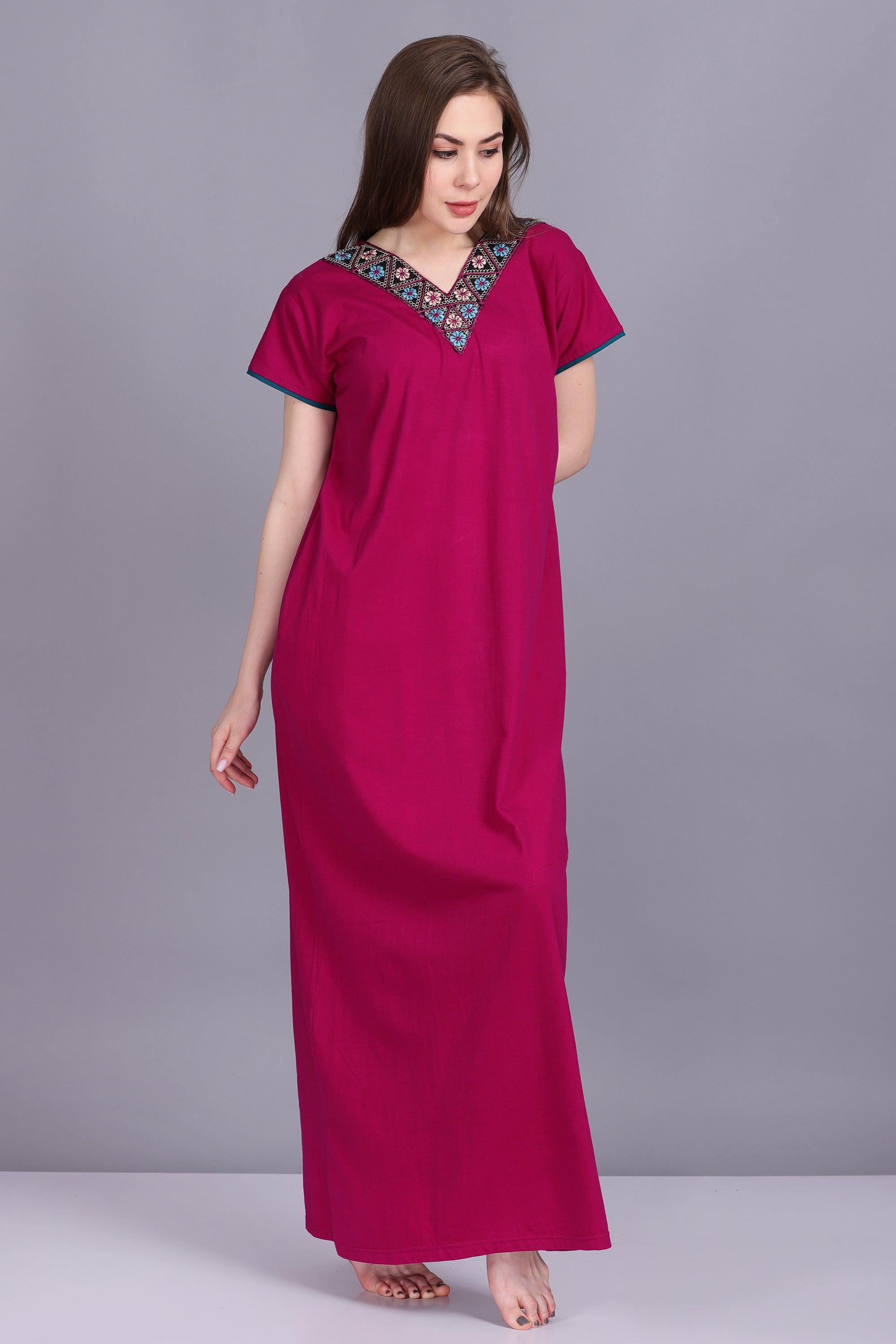 Cotton-2912 Saumya Touch Feeding Night Gown – Kavya Style Plus