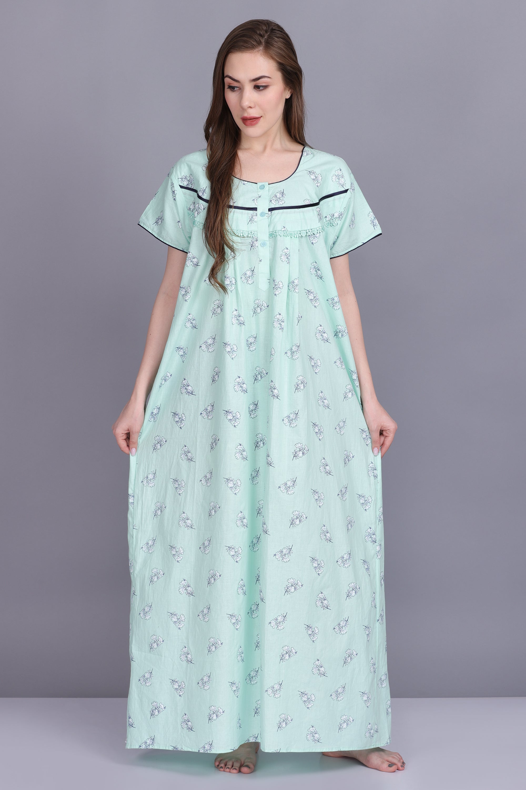 Buy Quira Women and Girls Grey Cotton Night Gown (3XL) Online at Best  Prices in India - JioMart.